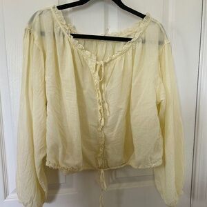 Free People Yellow Cotton Peasant Blouse